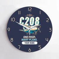 Thumbnail for Cessna 208B Grand Caravan - Cartoon + Name - No Frame - Navy Blue