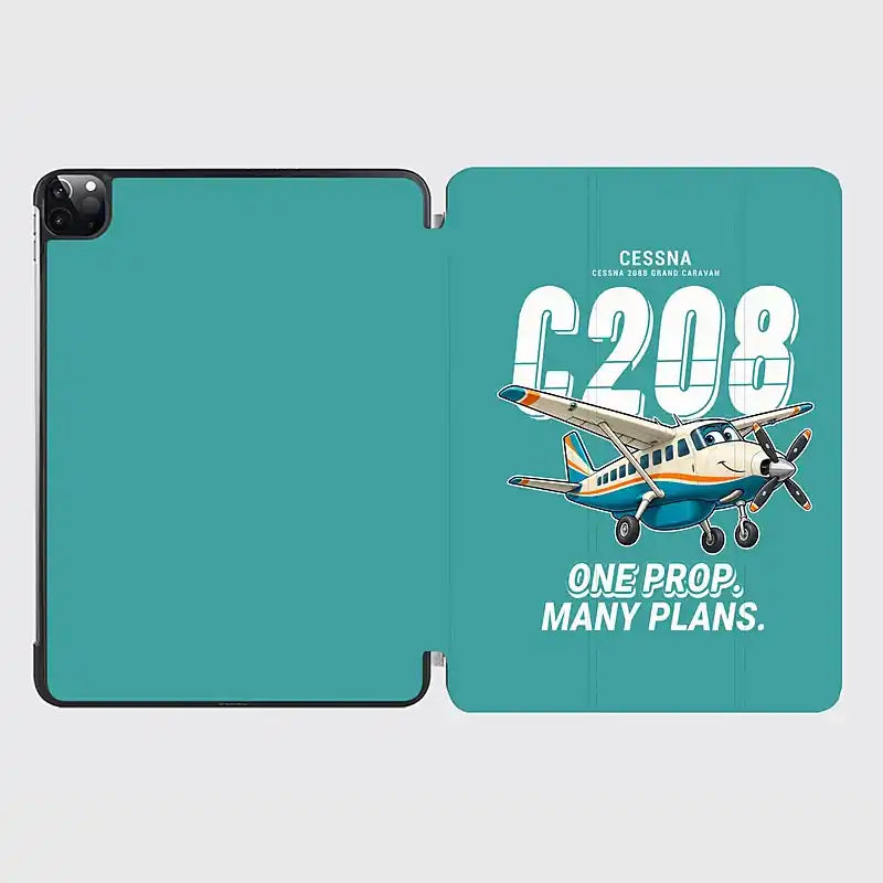 Cessna 208B Grand Caravan - Cartoon - iPad Case - Turquoise