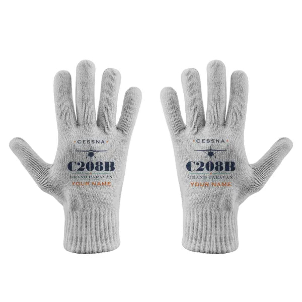 Cessna 208B Grand Caravan - Gloves - Full - Heritage + Name - Light Gray