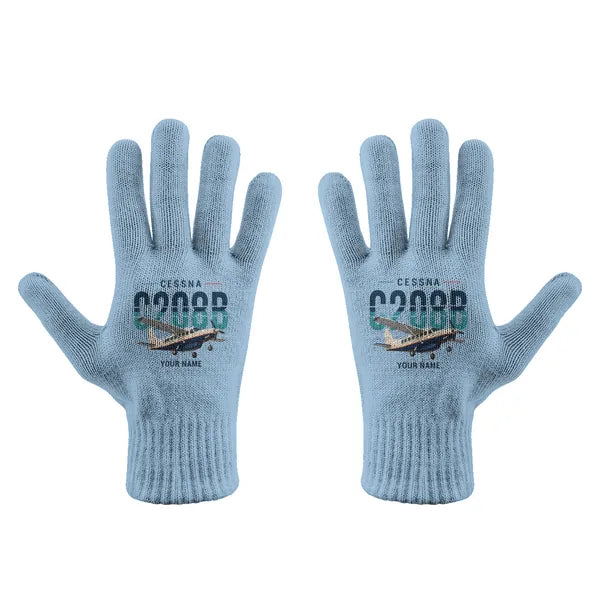 Cessna 208B Grand Caravan - Gloves - Full - Original + Name - Light Blue