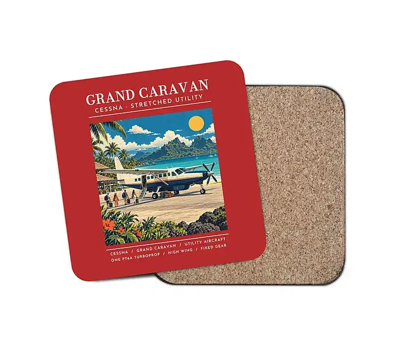Cessna 208B Grand Caravan - Poster - Coaster - Red
