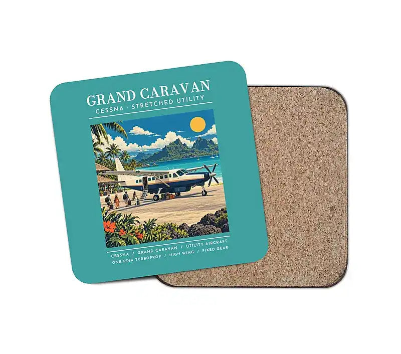 Cessna 208B Grand Caravan - Poster - Coaster - Turquoise