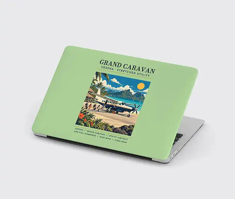 Cessna 208B Grand Caravan - Poster - MacBook Case - Light Green
