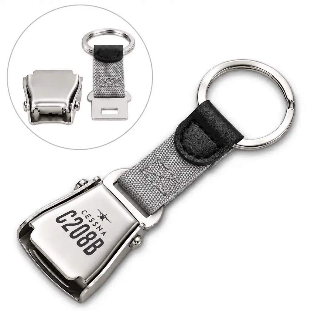 Cessna 208B Grand Caravan - Seat Belt Key Chain - Heritage - Gray