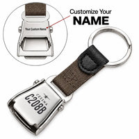 Thumbnail for Cessna 208B Grand Caravan - Seat Belt Key Chain - Heritage + Name - Brown