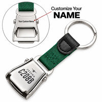 Thumbnail for Cessna 208B Grand Caravan - Seat Belt Key Chain - Heritage + Name - Green