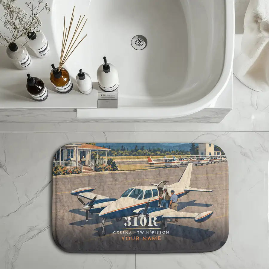 Cessna 310R - 3D + Name - Bath Mat