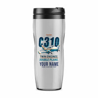 Thumbnail for Cessna 310R - Cartoon + Name - Plastic (No Holder) - Light Gray