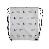 Thumbnail for Cessna 310R - Drawstring Bag - 3D Pattern - Light Gray