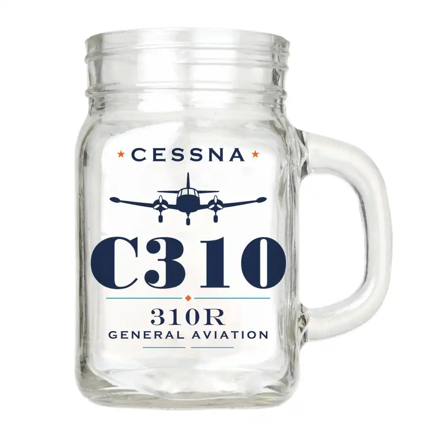 Cessna 310R - Heritage - Cocktail Glass (Mason Jar)