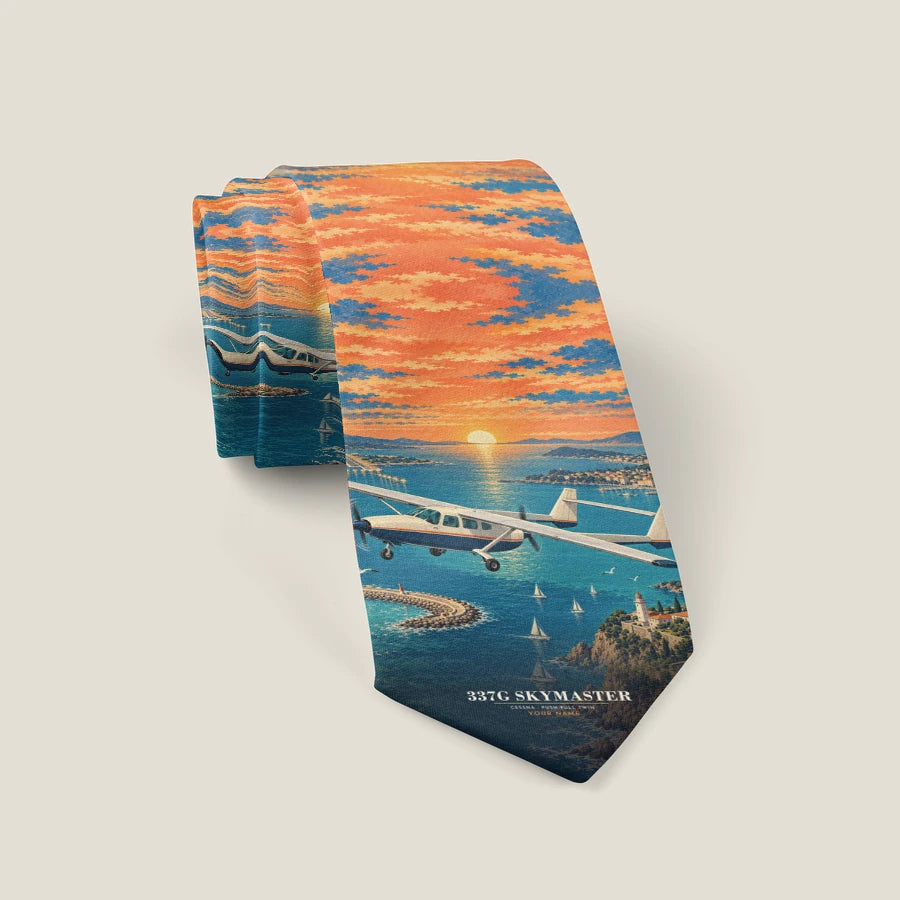 Cessna 337G Skymaster - 3D + Name - Tie - Full Print