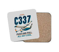 Thumbnail for Cessna 337G Skymaster - Cartoon - Coaster - Light Gray