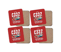 Thumbnail for Cessna 337G Skymaster - Cartoon - Coaster Set - Red