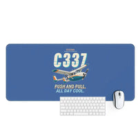 Thumbnail for Cessna 337G Skymaster - Cartoon - Desk Mat - Blue