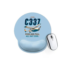 Thumbnail for Cessna 337G Skymaster - Cartoon - Ergonomic Mouse Pad - Light Blue