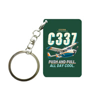 Thumbnail for Cessna 337G Skymaster - Cartoon - Key Chain - Dark Green