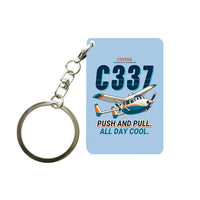 Thumbnail for Cessna 337G Skymaster - Cartoon - Key Chain - Light Blue