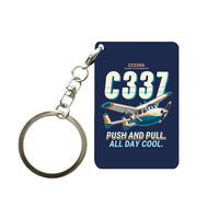 Thumbnail for Cessna 337G Skymaster - Cartoon - Key Chain - Navy Blue