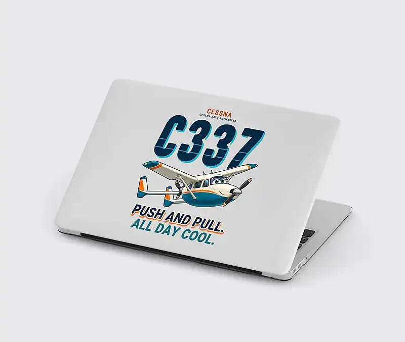 Cessna 337G Skymaster - Cartoon - MacBook Case - Light Gray