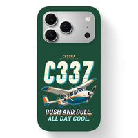Thumbnail for Cessna 337G Skymaster - Cartoon - MagSafe iPhone 17 Pro - Dark Green