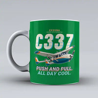 Thumbnail for Cessna 337G Skymaster - Cartoon - Mug - Green