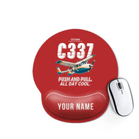Thumbnail for Cessna 337G Skymaster - Cartoon + Name - Ergonomic Mouse Pad - Red