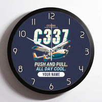 Thumbnail for Cessna 337G Skymaster - Cartoon + Name - Framed - Navy Blue