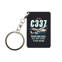 Thumbnail for Cessna 337G Skymaster - Cartoon + Name - Key Chain - Black