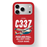 Thumbnail for Cessna 337G Skymaster - Cartoon + Name - MagSafe iPhone 17 Pro - Red