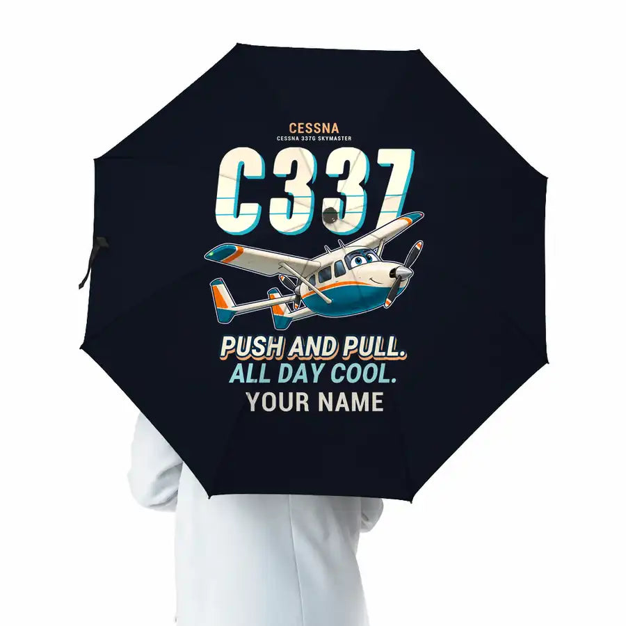 Cessna 337G Skymaster - Cartoon + Name - Umbrella
