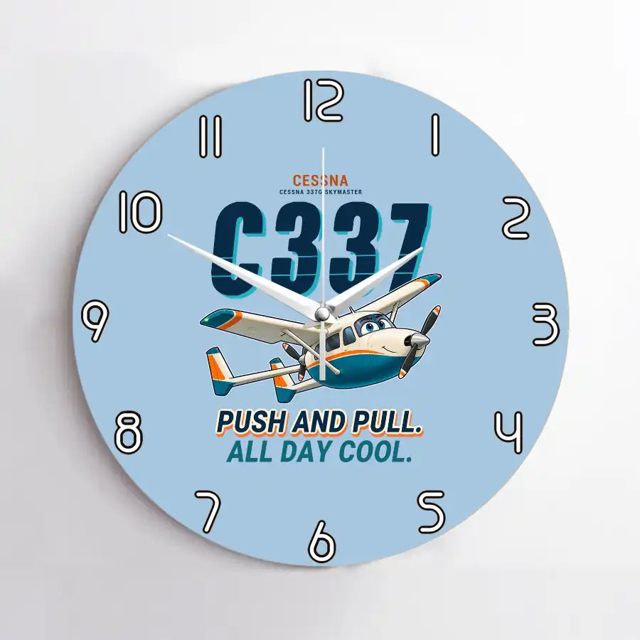 Cessna 337G Skymaster - Cartoon - No Frame - Light Blue