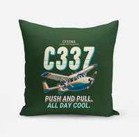Thumbnail for Cessna 337G Skymaster - Cartoon - Pillow - Dark Green
