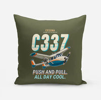 Thumbnail for Cessna 337G Skymaster - Cartoon - Pillow - Green Army