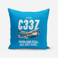 Thumbnail for Cessna 337G Skymaster - Cartoon - Pillow - Turquoise