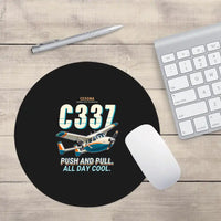 Thumbnail for Cessna 337G Skymaster - Cartoon - Round Mouse Pad - Black