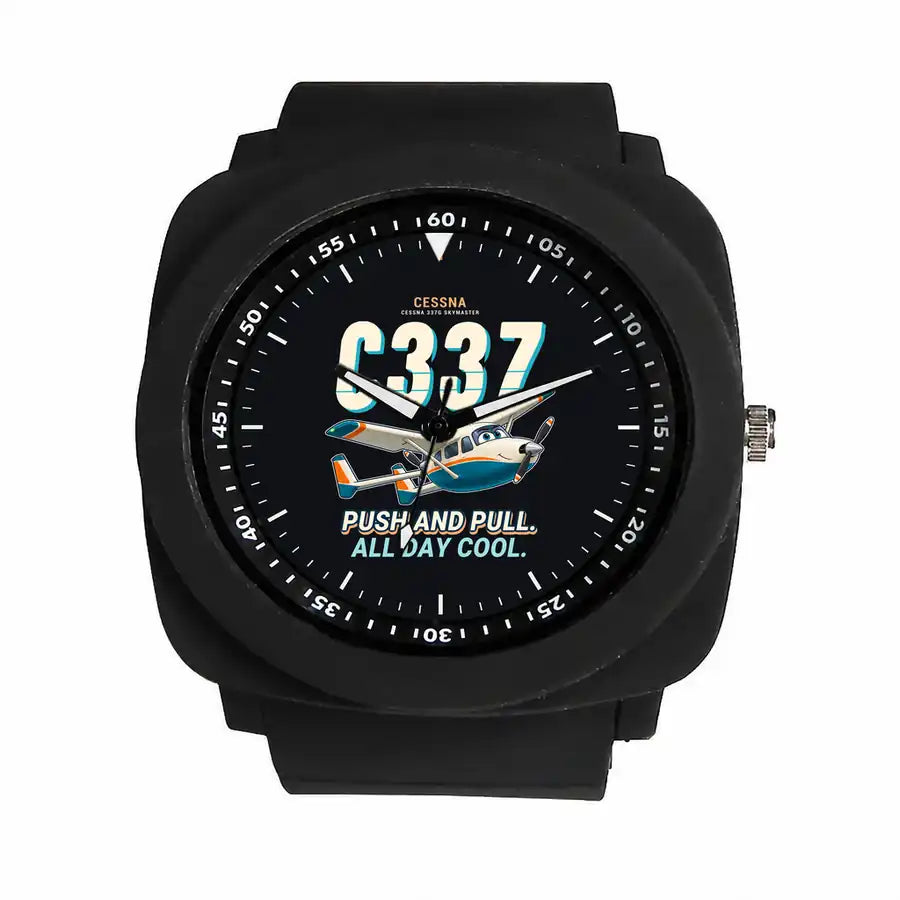 Cessna 337G Skymaster - Cartoon - Rubber Strap - Black