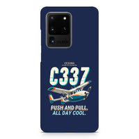 Thumbnail for Cessna 337G Skymaster - Cartoon - Samsung Case - Navy Blue