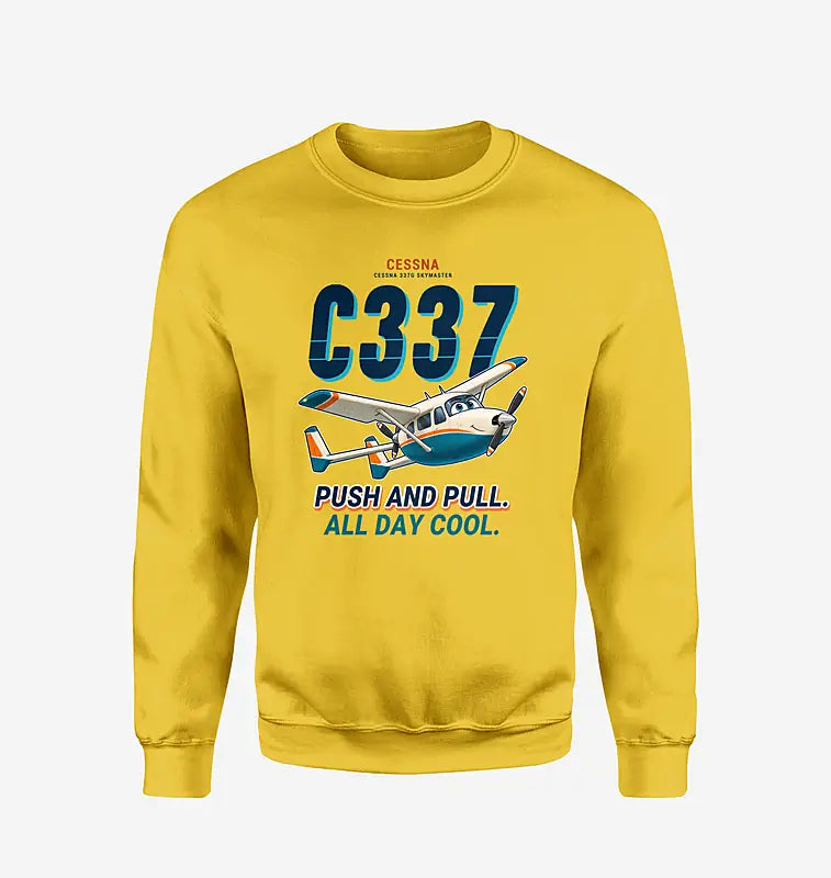 Cessna 337G Skymaster - Cartoon - Sweatshirt - Yellow