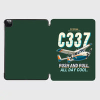 Thumbnail for Cessna 337G Skymaster - Cartoon - iPad Case - Dark Green