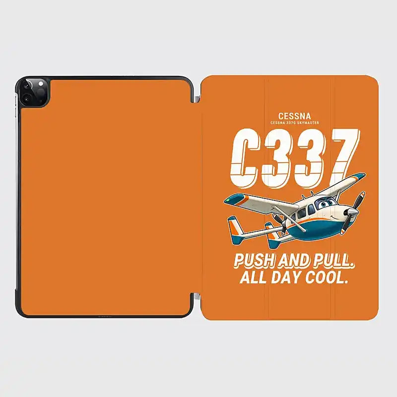Cessna 337G Skymaster - Cartoon - iPad Case - Orange