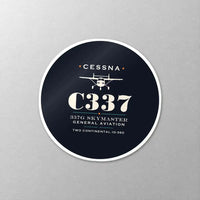 Thumbnail for Cessna 337G Skymaster - Heritage - Circle Sticker - Close-up