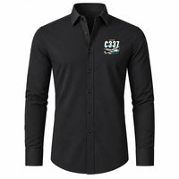 Thumbnail for Cessna 337G Skymaster - Long Sleeve Shirt - Cartoon - Black