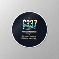 Thumbnail for Cessna 337G Skymaster - Original - Circle Sticker - Close-up