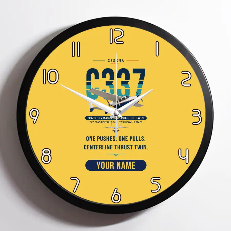 Cessna 337G Skymaster - Original + Name - Framed - Yellow