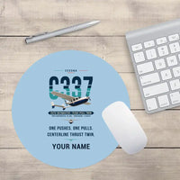 Thumbnail for Cessna 337G Skymaster - Original + Name - Round Mouse Pad - Light Blue