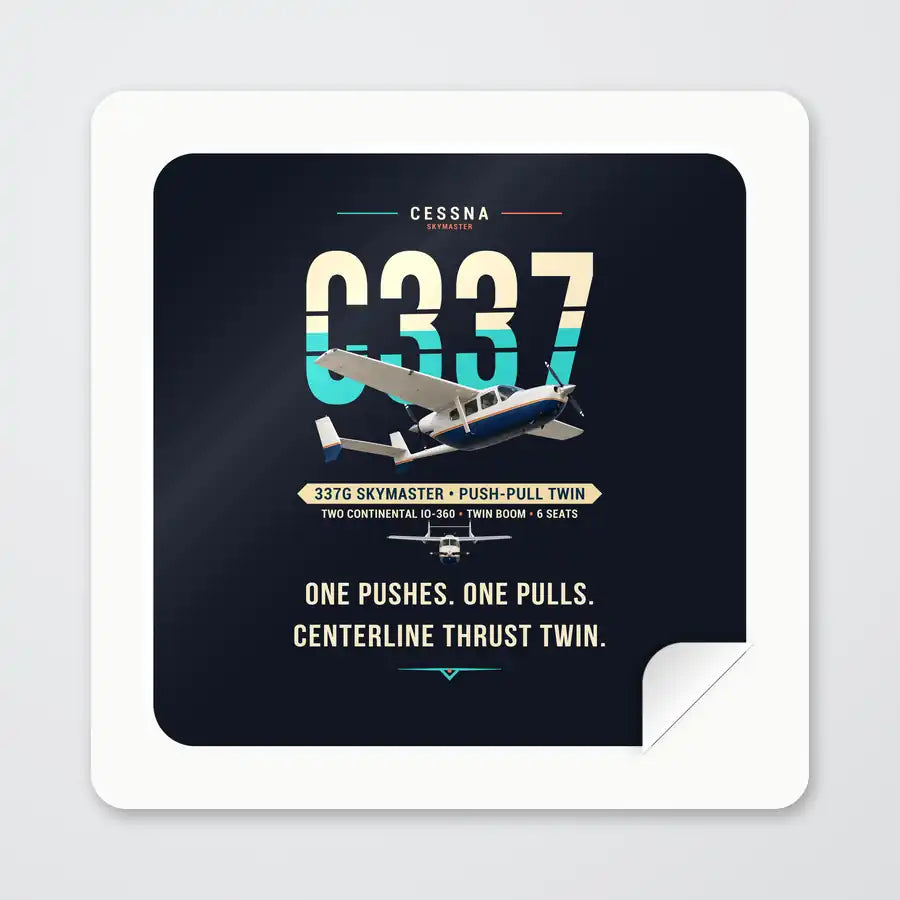Cessna 337G Skymaster - Original - Square Sticker - Peel