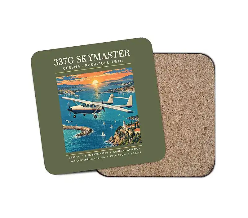 Cessna 337G Skymaster - Poster - Coaster - Green Army