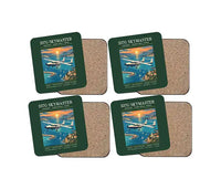 Thumbnail for Cessna 337G Skymaster - Poster - Coaster Set - Dark Green
