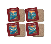 Thumbnail for Cessna 337G Skymaster - Poster - Coaster Set - Dark Red