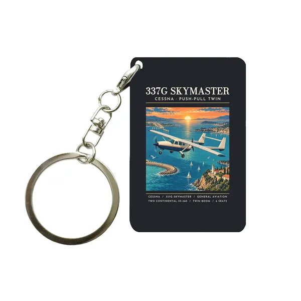 Cessna 337G Skymaster - Poster - Key Chain - Black
